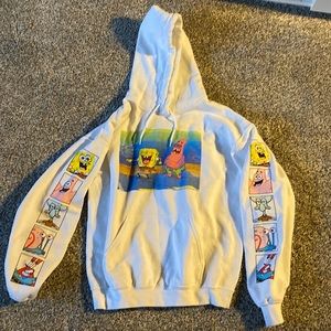 Youth White SpongeBob Graphic sweatshirt